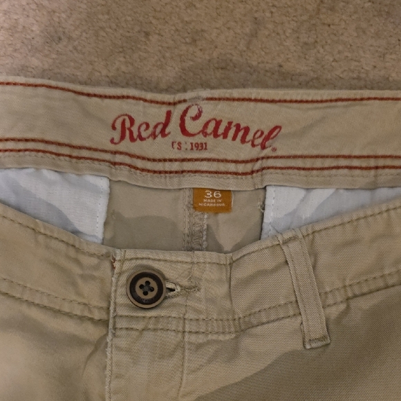 Red Camel Men's Khaki Flat Front Shorts - Picture 4 of 4